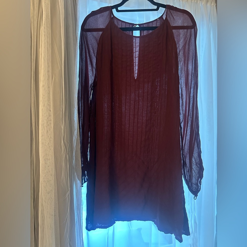 Cleobella Maroon Long Sleeve A Line Dress - Picture 7 of 12